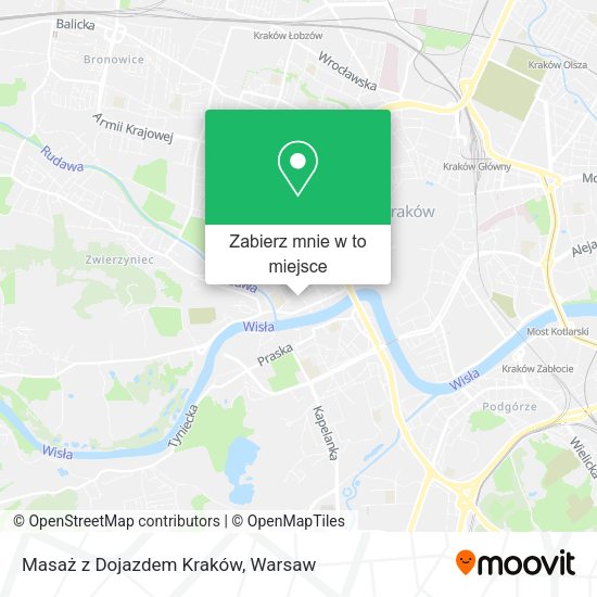 Mapa Masaż z Dojazdem Kraków