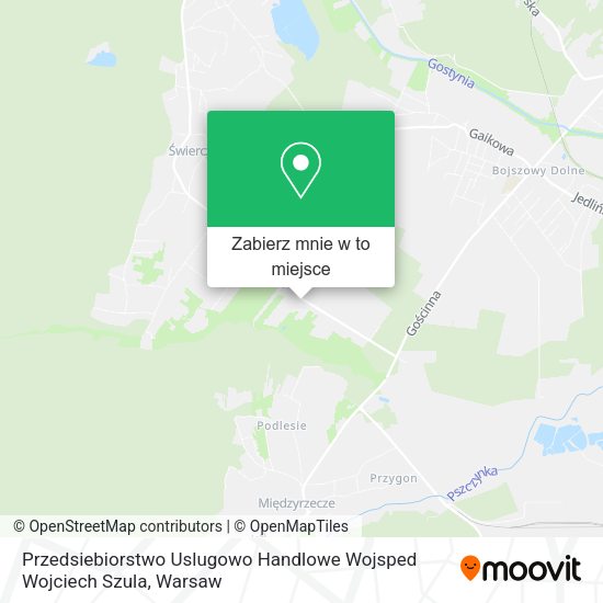 Mapa Przedsiebiorstwo Uslugowo Handlowe Wojsped Wojciech Szula