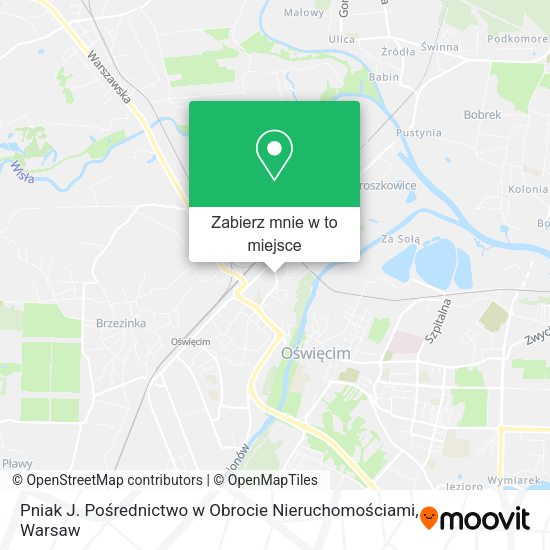 Mapa Pniak J. Pośrednictwo w Obrocie Nieruchomościami