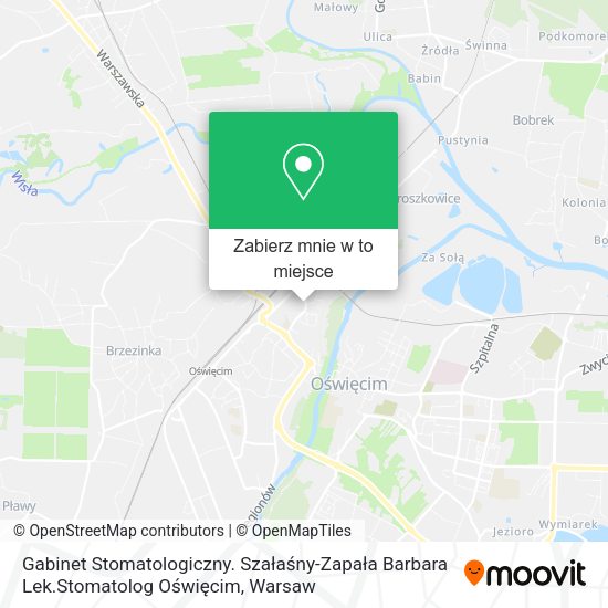 Mapa Gabinet Stomatologiczny. Szałaśny-Zapała Barbara Lek.Stomatolog Oświęcim