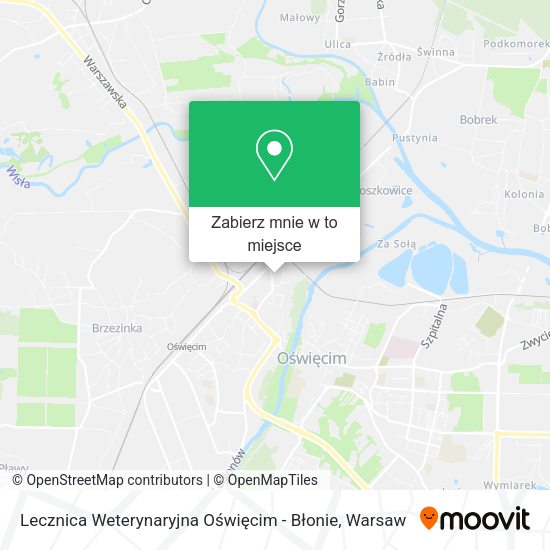 Mapa Lecznica Weterynaryjna Oświęcim - Błonie