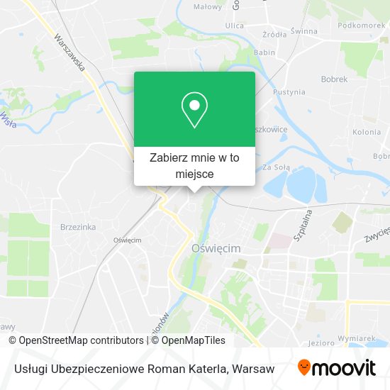 Mapa Usługi Ubezpieczeniowe Roman Katerla