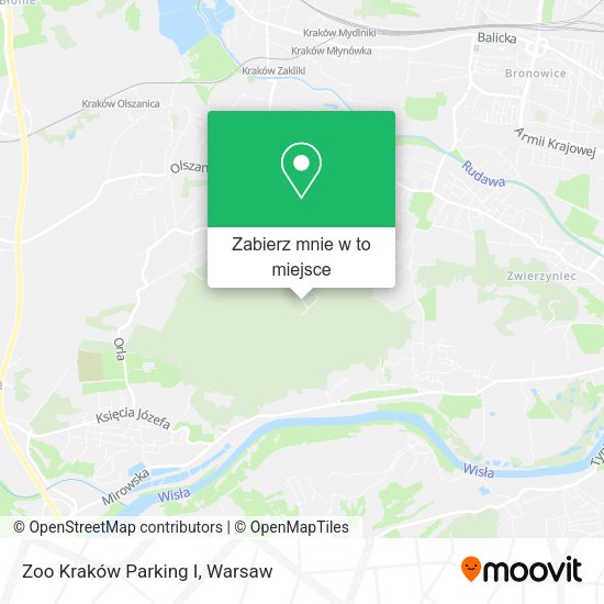 Mapa Zoo Kraków Parking I