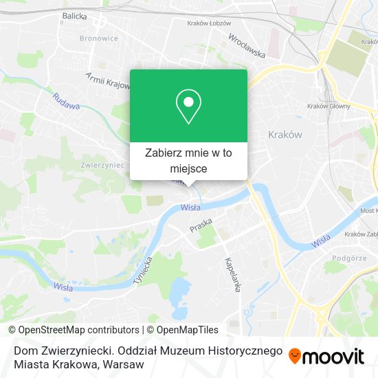 Mapa Dom Zwierzyniecki. Oddział Muzeum Historycznego Miasta Krakowa