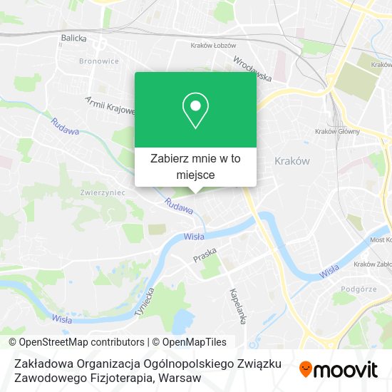 Mapa Zakładowa Organizacja Ogólnopolskiego Związku Zawodowego Fizjoterapia