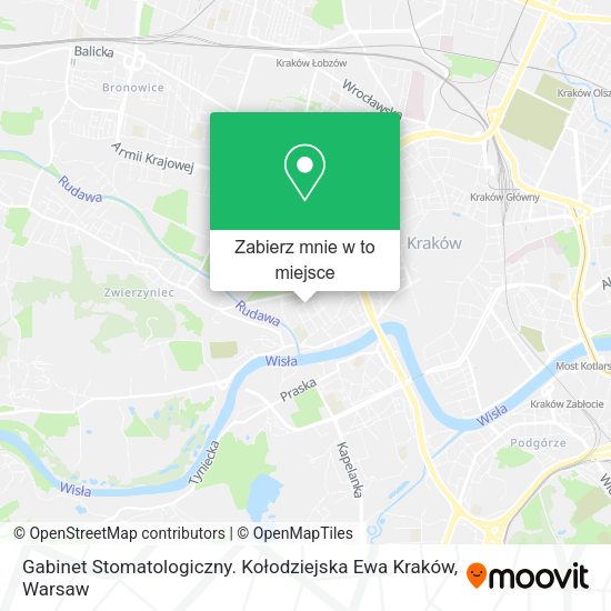 Mapa Gabinet Stomatologiczny. Kołodziejska Ewa Kraków