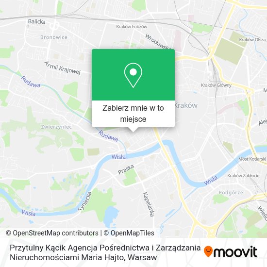 Mapa Przytulny Kącik Agencja Pośrednictwa i Zarządzania Nieruchomościami Maria Hajto