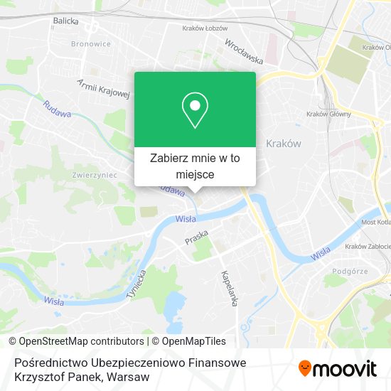 Mapa Pośrednictwo Ubezpieczeniowo Finansowe Krzysztof Panek