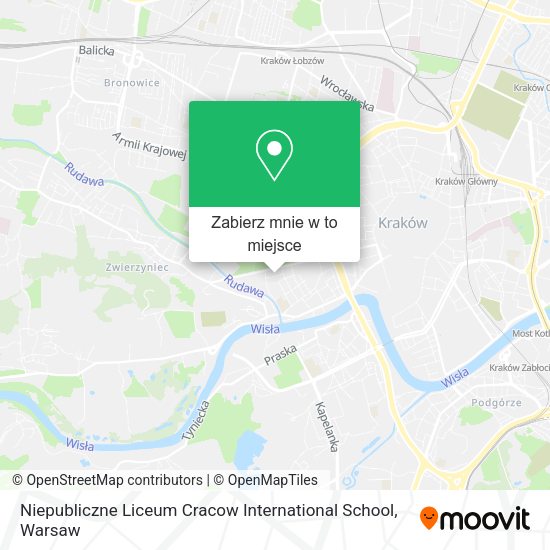 Mapa Niepubliczne Liceum Cracow International School