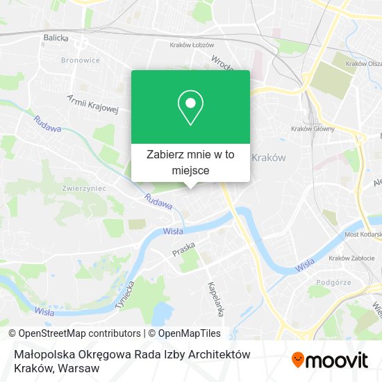 Mapa Małopolska Okręgowa Rada Izby Architektów Kraków