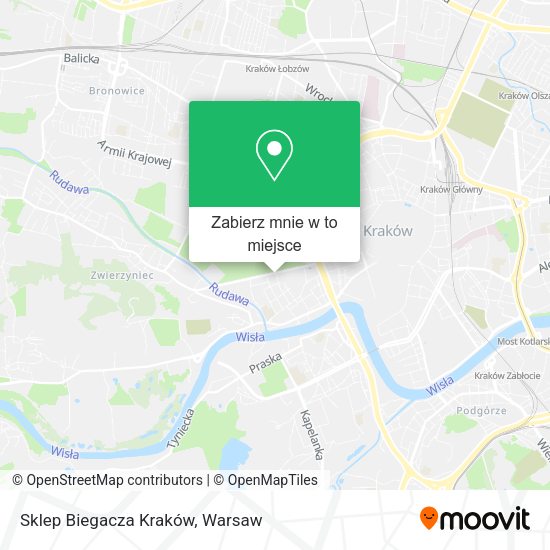 Mapa Sklep Biegacza Kraków