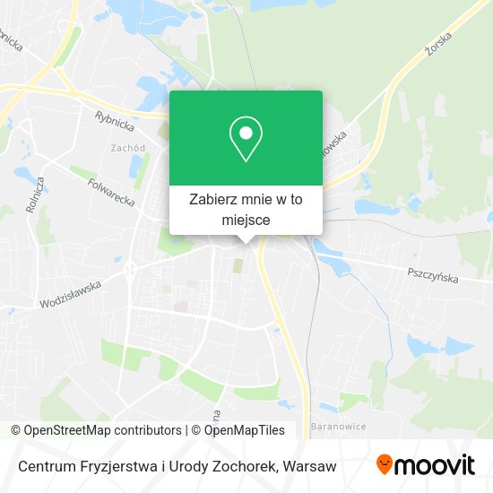 Mapa Centrum Fryzjerstwa i Urody Zochorek