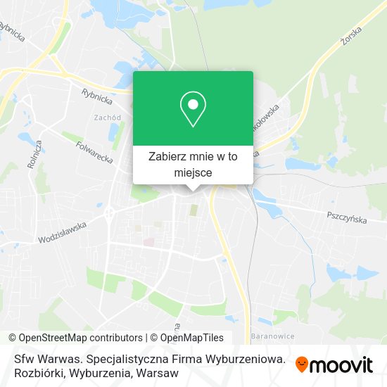 Mapa Sfw Warwas. Specjalistyczna Firma Wyburzeniowa. Rozbiórki, Wyburzenia