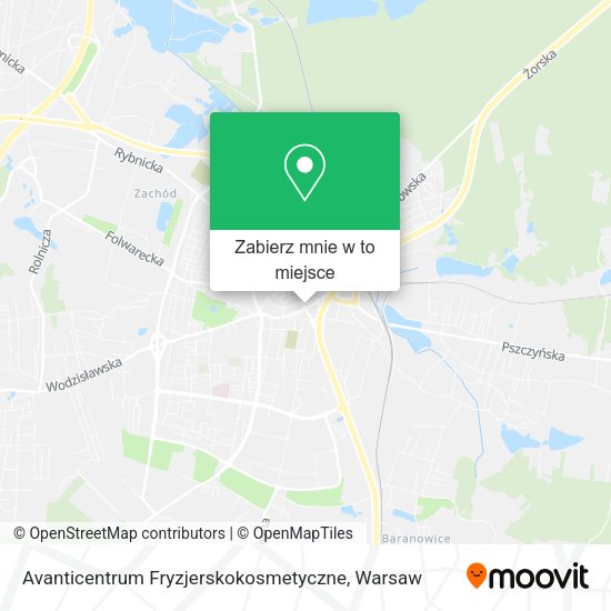 Mapa Avanticentrum Fryzjerskokosmetyczne