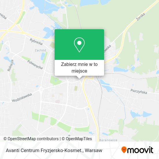 Mapa Avanti Centrum Fryzjersko-Kosmet.