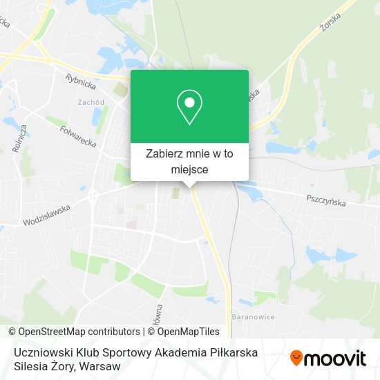 Mapa Uczniowski Klub Sportowy Akademia Piłkarska Silesia Żory