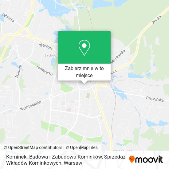 Mapa Kominek. Budowa i Zabudowa Kominków, Sprzedaż Wkładów Kominkowych