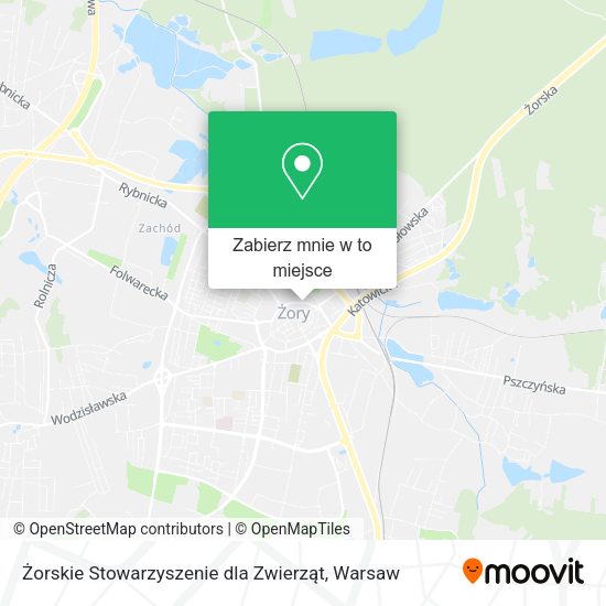 Mapa Żorskie Stowarzyszenie dla Zwierząt