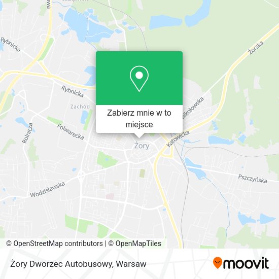 Mapa Żory Dworzec Autobusowy