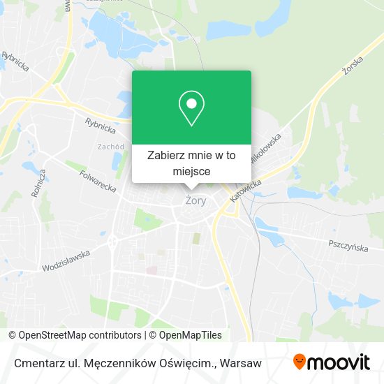 Mapa Cmentarz ul. Męczenników Oświęcim.