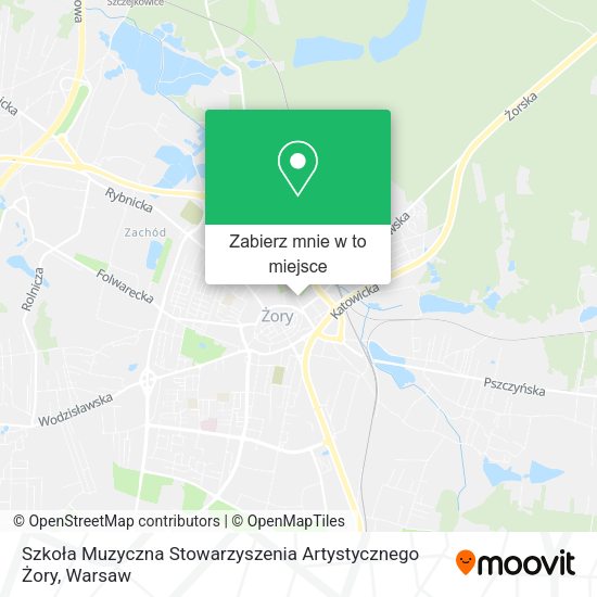 Mapa Szkoła Muzyczna Stowarzyszenia Artystycznego Żory