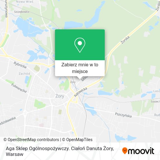 Mapa Aga Sklep Ogólnospożywczy. Ciałoń Danuta Żory