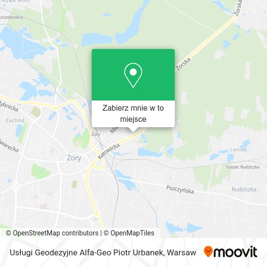 Mapa Usługi Geodezyjne Alfa-Geo Piotr Urbanek