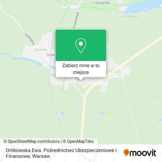 Mapa Orlikowska Ewa. Pośrednictwo Ubezpieczeniowe i Finansowe