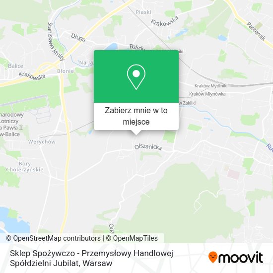 Mapa Sklep Spożywczo - Przemysłowy Handlowej Spółdzielni Jubilat