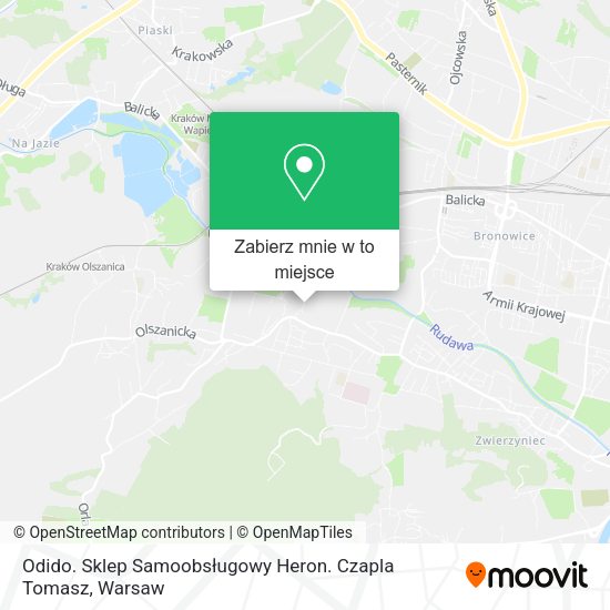 Mapa Odido. Sklep Samoobsługowy Heron. Czapla Tomasz