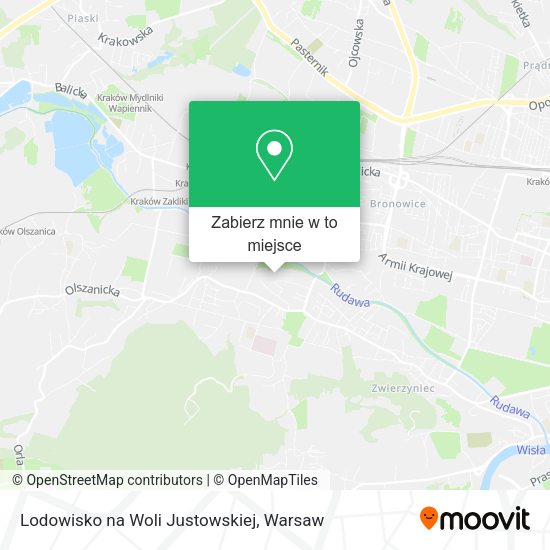 Mapa Lodowisko na Woli Justowskiej