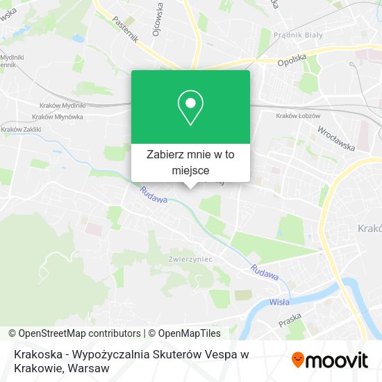 Mapa Krakoska - Wypożyczalnia Skuterów Vespa w Krakowie