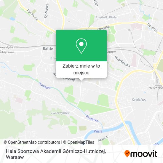 Mapa Hala Sportowa Akademii Górniczo-Hutniczej