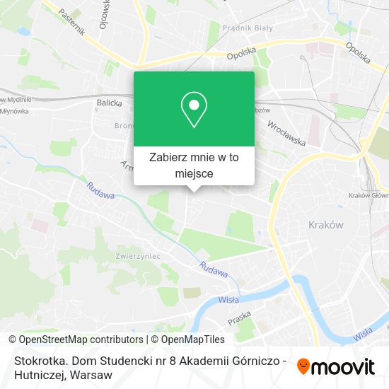 Mapa Stokrotka. Dom Studencki nr 8 Akademii Górniczo - Hutniczej