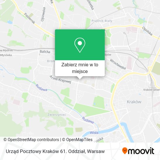 Mapa Urząd Pocztowy Kraków 61. Oddział