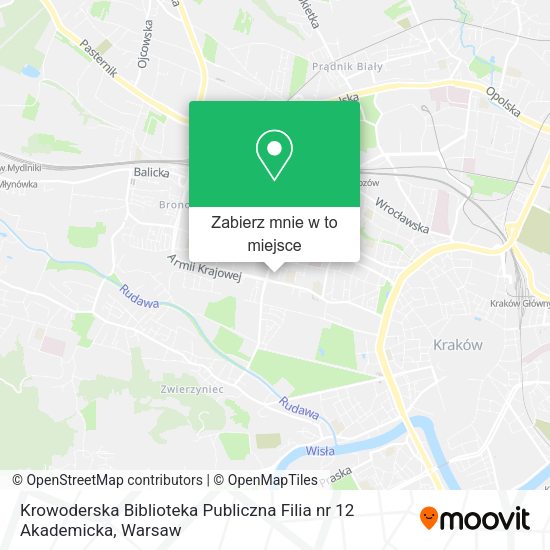 Mapa Krowoderska Biblioteka Publiczna Filia nr 12 Akademicka