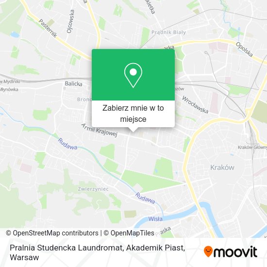 Mapa Pralnia Studencka Laundromat, Akademik Piast