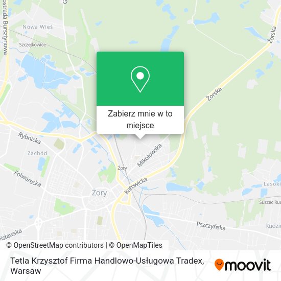 Mapa Tetla Krzysztof Firma Handlowo-Usługowa Tradex