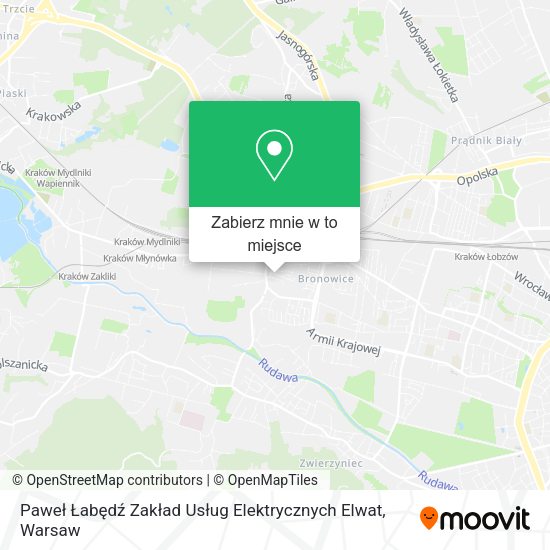 Mapa Paweł Łabędź Zakład Usług Elektrycznych Elwat