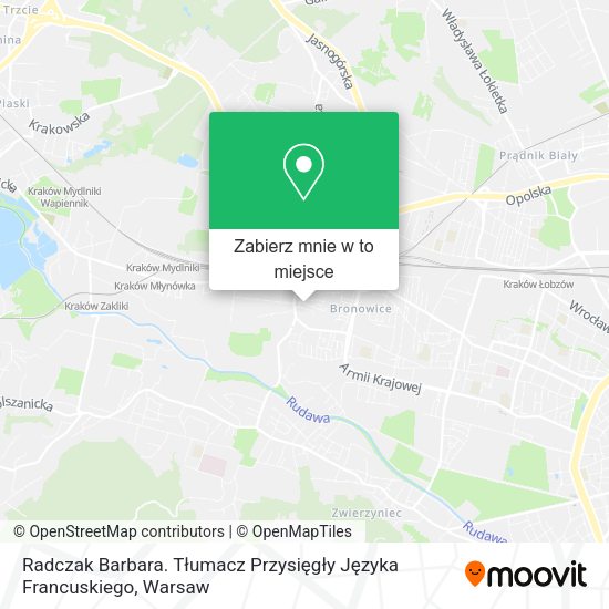 Mapa Radczak Barbara. Tłumacz Przysięgły Języka Francuskiego