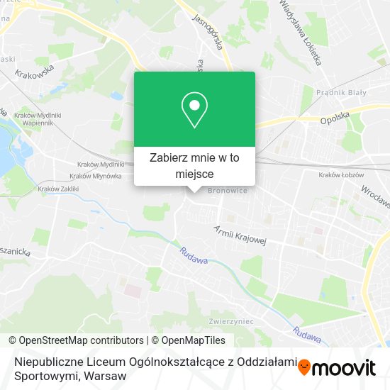 Mapa Niepubliczne Liceum Ogólnokształcące z Oddziałami Sportowymi