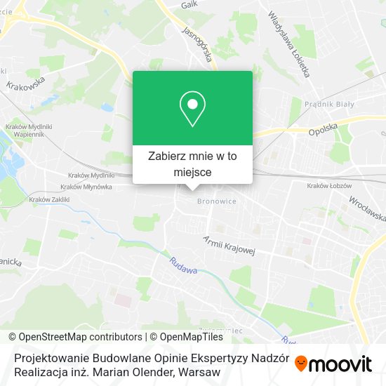 Mapa Projektowanie Budowlane Opinie Ekspertyzy Nadzór Realizacja inż. Marian Olender