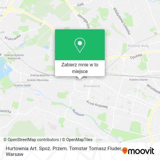 Mapa Hurtownia Art. Spoż. Przem. Tomstar Tomasz Fluder