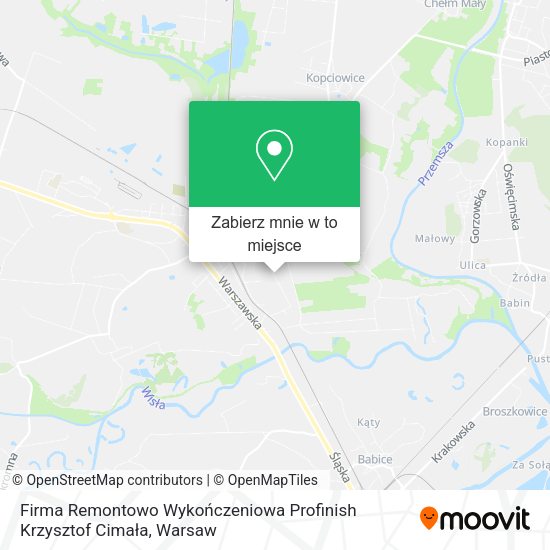 Mapa Firma Remontowo Wykończeniowa Profinish Krzysztof Cimała