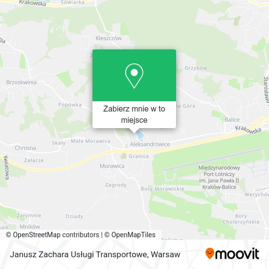 Mapa Janusz Zachara Usługi Transportowe