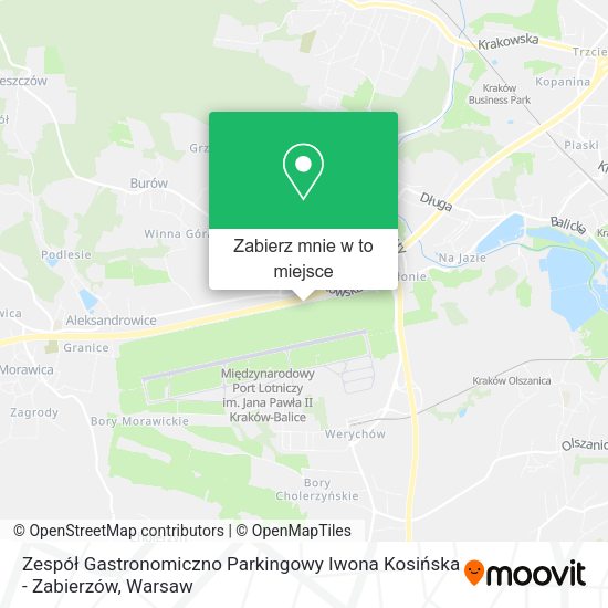 Mapa Zespół Gastronomiczno Parkingowy Iwona Kosińska - Zabierzów