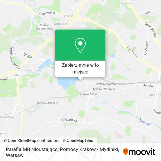 Mapa Parafia MB Nieustającej Pomocy Kraków - Mydlniki