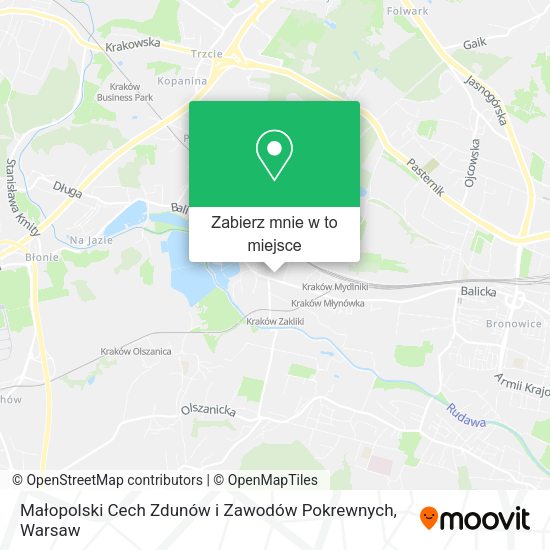 Mapa Małopolski Cech Zdunów i Zawodów Pokrewnych