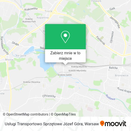 Mapa Usługi Transportowo Sprzętowe Józef Góra