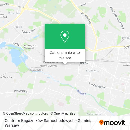 Mapa Centrum Bagażników Samochodowych - Gemini